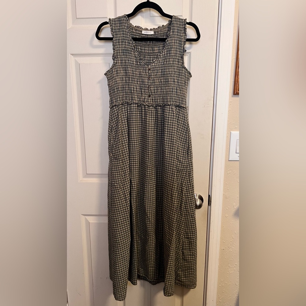 Neuflora cotton plaid dress size S